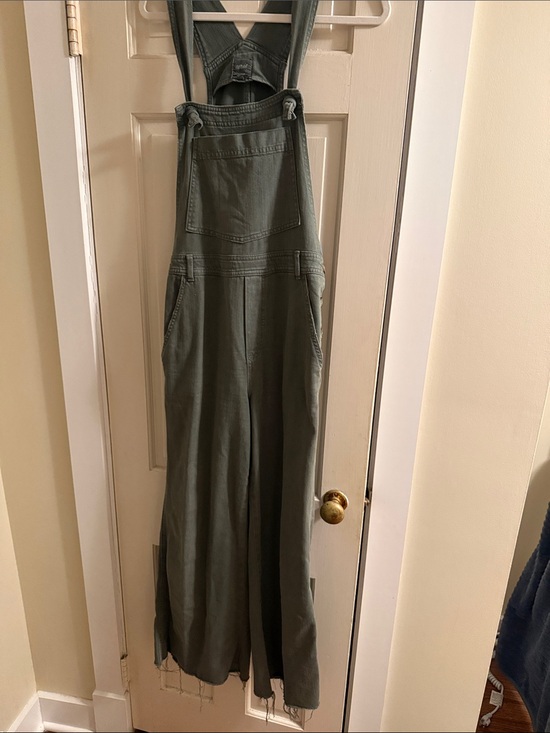 aerie Denim - Women's Olive Green Wide-Leg Overalls